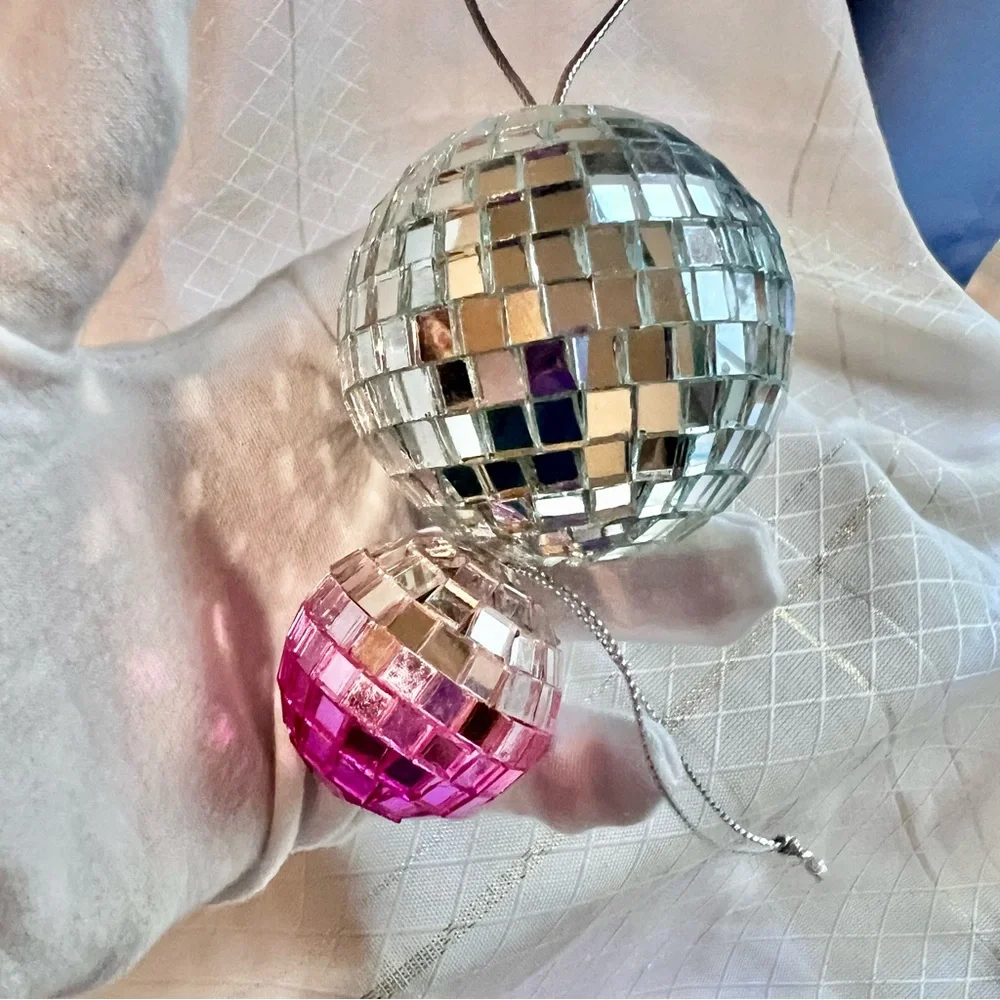 Retro Party Decoration, Vintage Pink Ornaments, Retro Decor, Silver Pink Decor